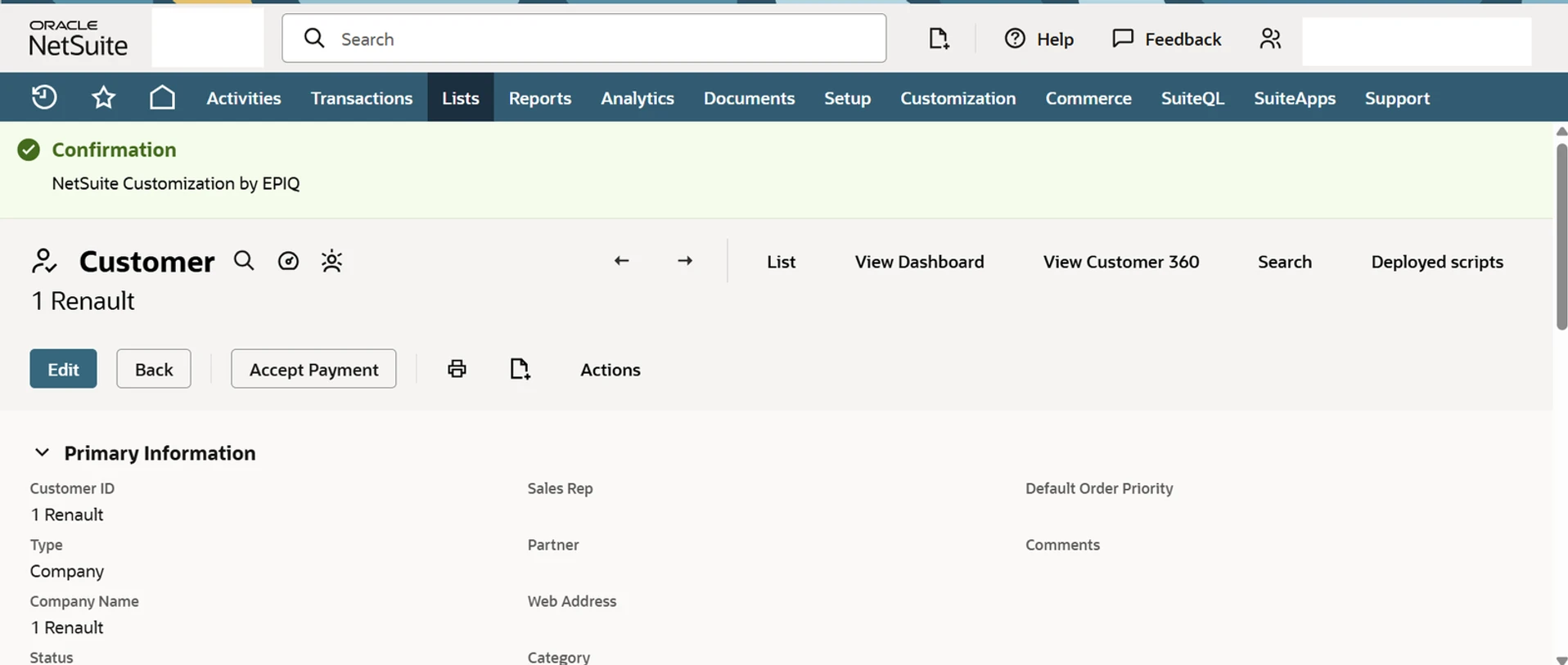 NetSuite Custom Messages on NetSuite Records